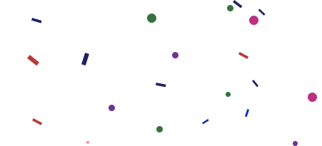 Bolinhas pulando na tela para comemorar sua inscrição